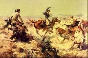 Charles M Russell Jerked Down Spain oil painting reproduction